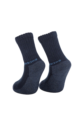 Thermoform Trekking Extra Dolgulu, Darbe Emici Kışlık Unisex Çocuk Çorap 3'lü Paket Lacivert Renkli