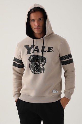 Yale Bej Kol Baskı Detay Erkek Sweatshirt Bej