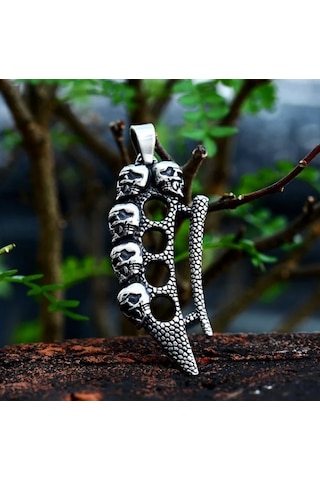 Dükkan Design Kurukafa Motifli Kolye Gri