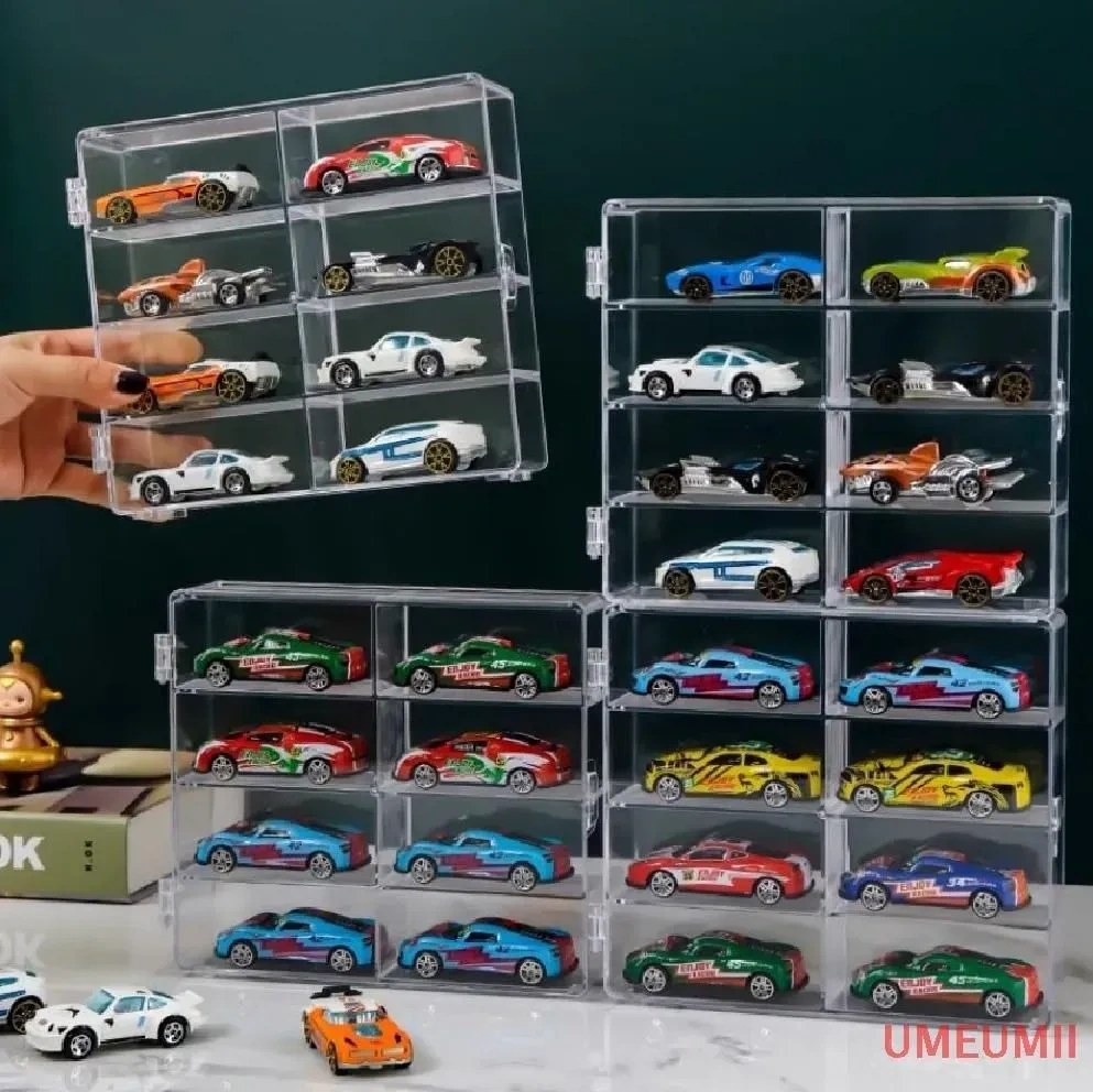 Yaleker Araba Modeli Ve Küçük Eşyalar İçin 8 Bölmeli Şeffaf Abs Depolama Rafı - Çocuk Odası Alan Optimizasyonu Şeffaf