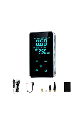Vkemall St-9616a Arabalı Dokunmatik Hava Kompresörü - 12v Tekerlek Şişirici, 3 Metre Kablolu, 150psı, 16l/dakika