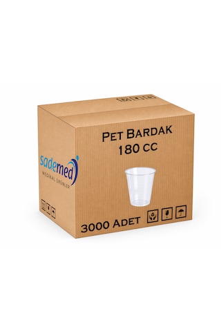 Pet Bardak Otomat Bardağı 180 Cc 3000 Adet 1 Koli Şeffaf