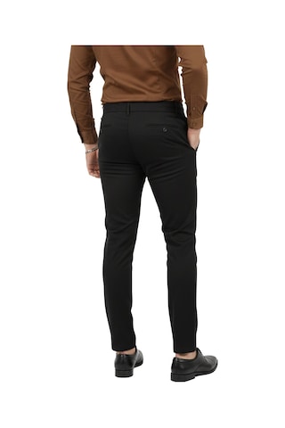 Deepsea Erkek Siyah Likralı Beli Lastikli & İpli Dar Kesim Şık Kumaş Pantolon 2600572 Siyah