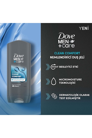 Dove Men +care Duş Jeli Body, Face&hair Clean Comfort 400 Ml X2