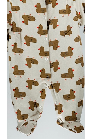 Civcivli %100 Pamuklu Çıtçıtlı Bebek Tulum 001