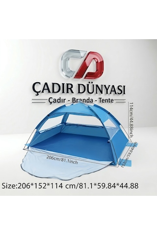 Çadır Dünyası Profesyonel Balıkçı Çadırı - 200x150x115 Cm Otomatik Kurulum, Su Geçirmez Ve Rüzgar Korumalı Kompakt Kamp Kabini Çok Renkli