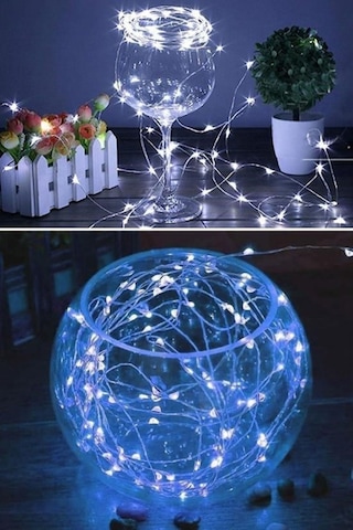 Tedaks Pilli 5 Metre Dekoratif Peri Led Beyaz Aydınlatma Süsleme Lambası Beyaz