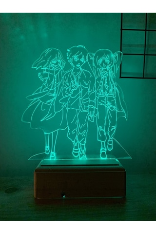 Mikasa Eren Armin Attack On Titan 16 Renk Gece Lambası