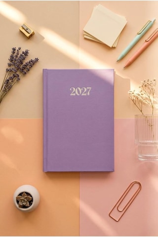 Lizy 2027 Günlük Planlayıcı Ajanda 14x20 Cm Ciltbezi Sert Kapak Lila