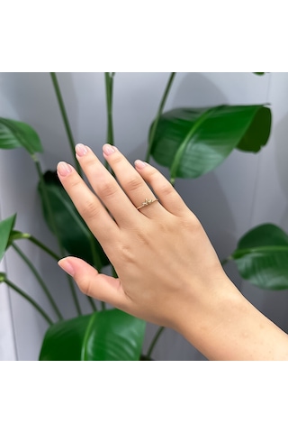 14k Altın Minimal Lotus Yüzük