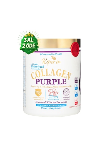 Kiperin %100 Saf Ve Doğal Mor & Çoklu Kolajen Peptitleri İçeren Lipozomal Teknoloji Diyet Takviyesi 576gr