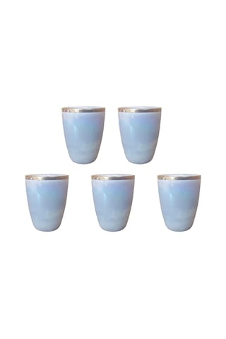 Mini Likör,icecek,su Kahve Yanı Bardak Seti 5 Adet,shot Porselen Gold Bardak 3,5x3,5x5cm