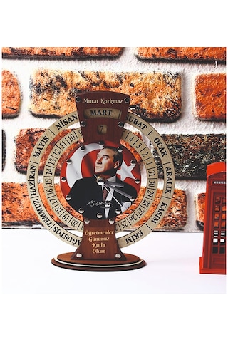 Öğretmenler Gününe Özel İsimli Takvimli Atamız Masa Saati