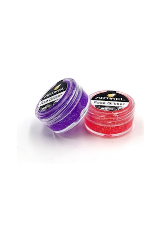 Artikel Göz Simi Yüz ve Vücut Parıltısı Party Glitter Makyaj Simi Pembe - Mor 2 x 5 ML