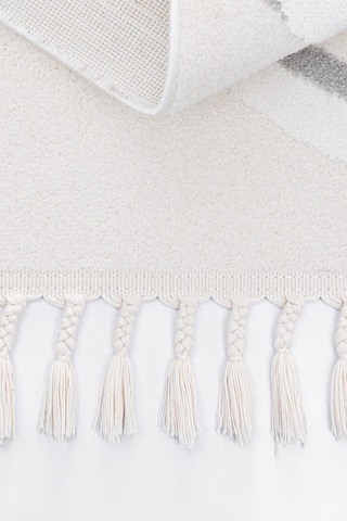 Sparkle Krem Gri Seksekli Çocuk Odası Bebek Odası Halısı 133x190 Gri