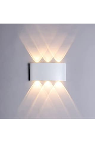 Uranüs Gün Işığı Ledli Dekoratif Işık Süzmeli Iç Dış Mekan Bahçe Balkon Teras Salon Aplik Beyaz