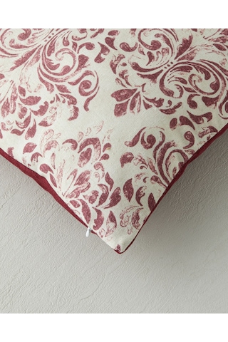 English Home Marbling Dolgulu Kırlent 45x45 Cm Bej Bordo