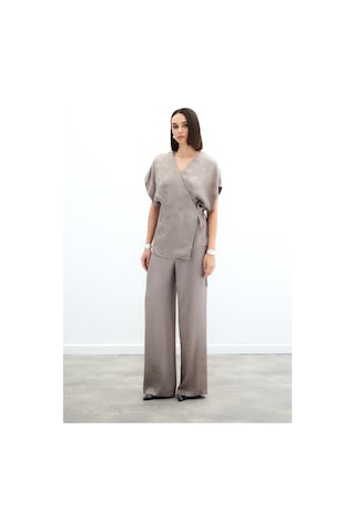Sateen Cepli Bol Pantolon - Vizon-136043 Vizon
