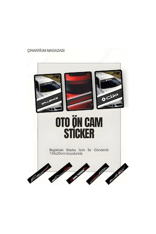 Nissan X-trail Oto Ön Cam Kaliteli Sticker Yerli Üretim 135x20 Karbon