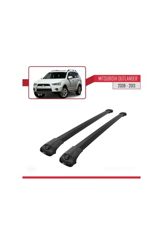 Mitsubishi Outlander 2008-2013 Arası İle Uyumlu Ace-1 Ara Atkı Tavan Barı Siyah