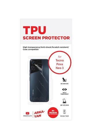 Tecno Pova Neo 3 Arka Ve Yan Koruyucu Tpu Film