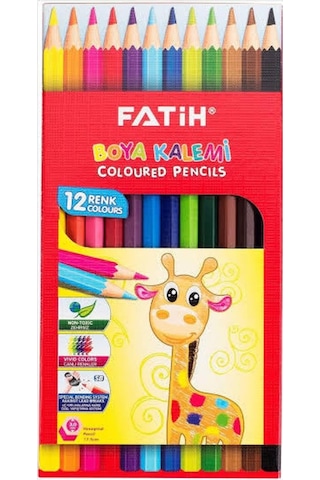 Fatih Kırtasiye 12'li Kuruboya + suluboya + pastelboya + keçeli Kalem