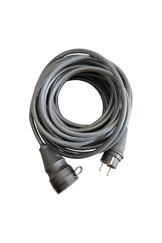 Evden Elektrikli Araba Şarj Uzatma Kablosu Topraklı%100 Bakır 3x2.5mm Siyah, 2 Metre