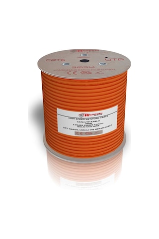 305 Metre Cat6 23awg Cat6 Kablo Outdoor Turuncu Dış Mekan Cat6 Utp Kablo Zırhlı Cat6 Kablosu