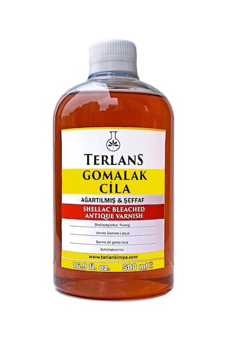 Terlans Ağartılmış Şeffaf Gomalak Cilası 500 ml Shellac Bleached