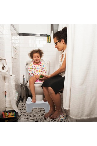 Youtek Beyaz Tuvalet Yardımcı Tabureği - Kayma Önleyici Banyo Oturma Sandalyesi Kolon Sağlığı İçin Kolon Sorunlarını Önleyen Ayaküstü Beyaz