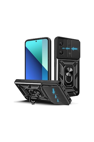 Xiaomi Redmi Note 13 Pro 4g Kılıf Kamera Sürgülü Korumalı Zırh Tank