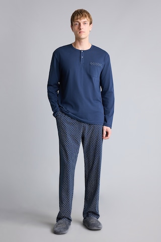 Defacto New Regular Fit Henley Yaka Cepli Uzun Kollu 2li Pijama Takımı I2490ax26aunv135 Lacivert-nv135