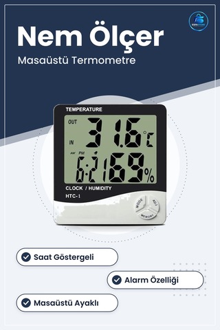 Dijital Masaüstü Termometre Higrometre Nem Ölçer Bebek Odası Sıca