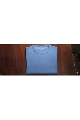 Biçomi Mavi Crop Kadın Bluz Mavi