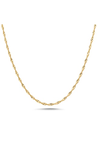 14 Ayar Altın Singapur Zincir Kolye Yeşil Altın 14 Ayar Altın Singapur Zincir Kolye Yeşil Altın