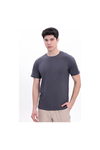 Freemen Erkek/unisex Bisiklet Yaka Basic Tişört %100 Pamuk Antrasit