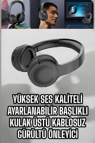 Kablosuz Bluetooth Kulaklık Anc/enc Destekli Kulak Üstü Yüksek Ses Kaliteli Aklby-bsva58