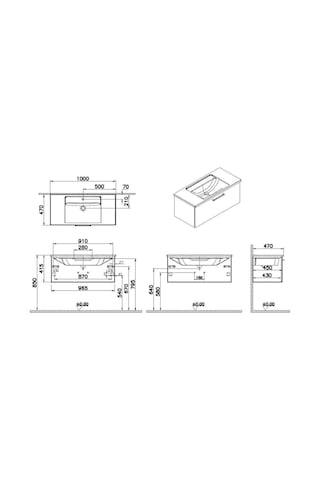 VitrA Root Flat Lavabo Dolabı 100Cm 1 Çekmeceli Parlak Beyaz 68238 Çok Renkli