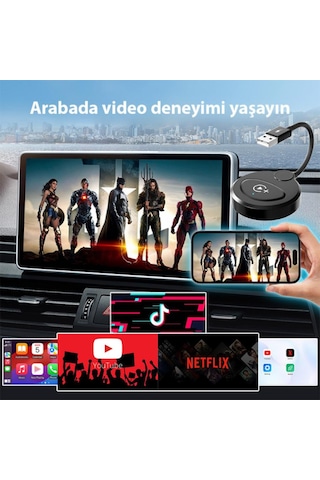 Coofbe Kablosuz Car Play Dönüştücü Video Yansıtıcı Youtube Netflix Tiktok Video Yansıtıcı Carplay