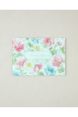 English Home Floral Spirit Cam Kesme Tahtası 25x35 Cm Pembe - Mavi