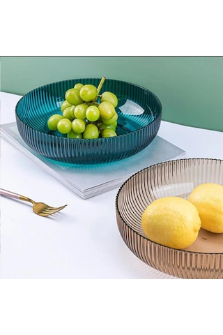 1 Adet Mavi Plastik 28 Cm Sunum Kase Meyvelik Salata Tabağı