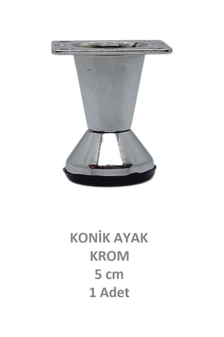 Adilon Konik Ayak, Zamak, Krom, 5 cm, Dolap, Mobilya, Puf Ayağı