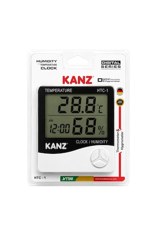 Kanz Htc-1 Dijital Termometre Ve Nem Ölçer Saat, Alarm, Takvim Ve Hafıza Özellikli