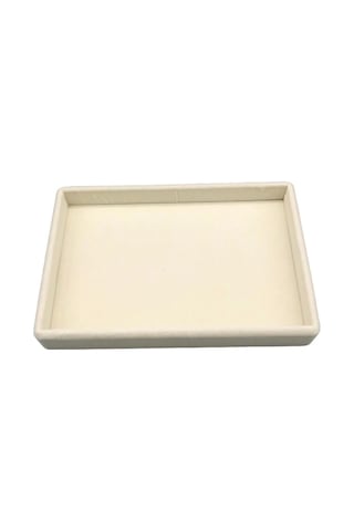 Yerli Üretim Küçük Boy Süet Kumaş Krem Renk 22/14 Cm Servis Tablası Çok Renkli