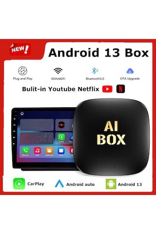 Akıllı Multimedya Kutusu Android 13 16gb Kablosuz Carplay Ai B...