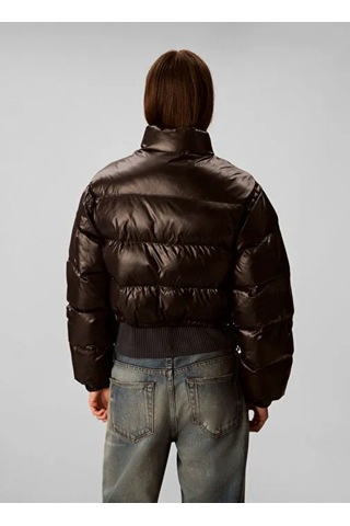 Calvin Klein Parlak Kısa Şişme Kadın Siyah Ceket Lv047d504g-ub1 Siyah