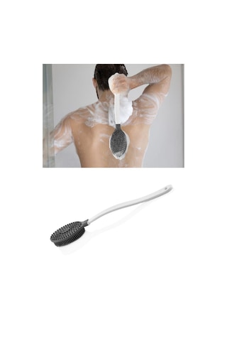 Mainshop 1 Adet Uzun Saplı Vücut Masaj Fırçası, Çift Taraflı Sırt Kese Banyo Duş Masaj Yumuşak Fırça M-152