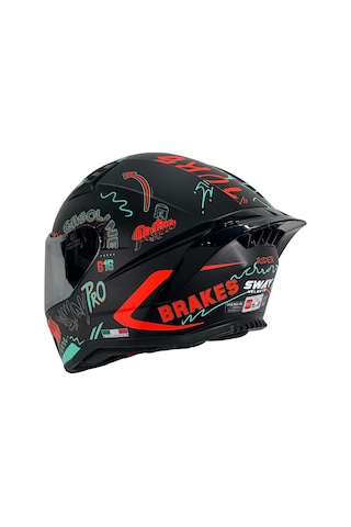 Sway SW 869 Hero Full Face Kask Siyah Sarı