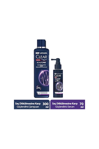 Clear Men Scalp Pro Güçlendirici Şampuan 2 x 300 ML + Serum 70 ML