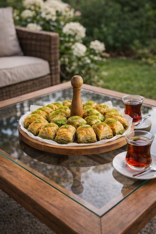 Tek Katlı Ahşap Bayram Şekerliği & Çikolatalık, Servis Sunum Tabağı, Lokum Sunumluk Kahverengi